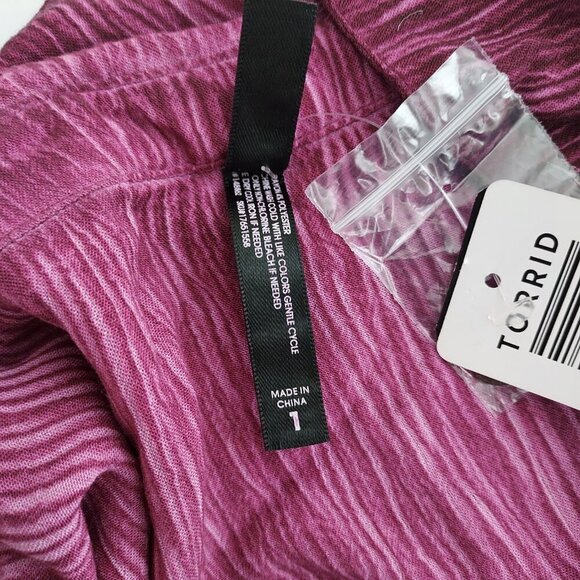 Torrid Fushia Pink Gauze Sleep Shirt/Dress Swim Cover Size 1X - Picture 5 of 6